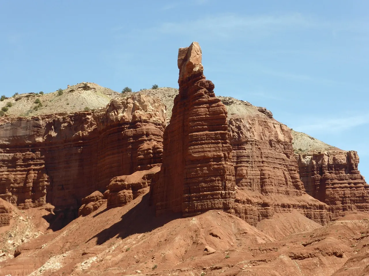 Een rode rotstoren in Capitol Reef National Park