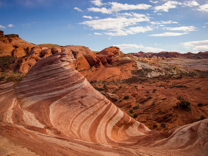 Gestreepte rode rotsen in Valley of Fire State Park