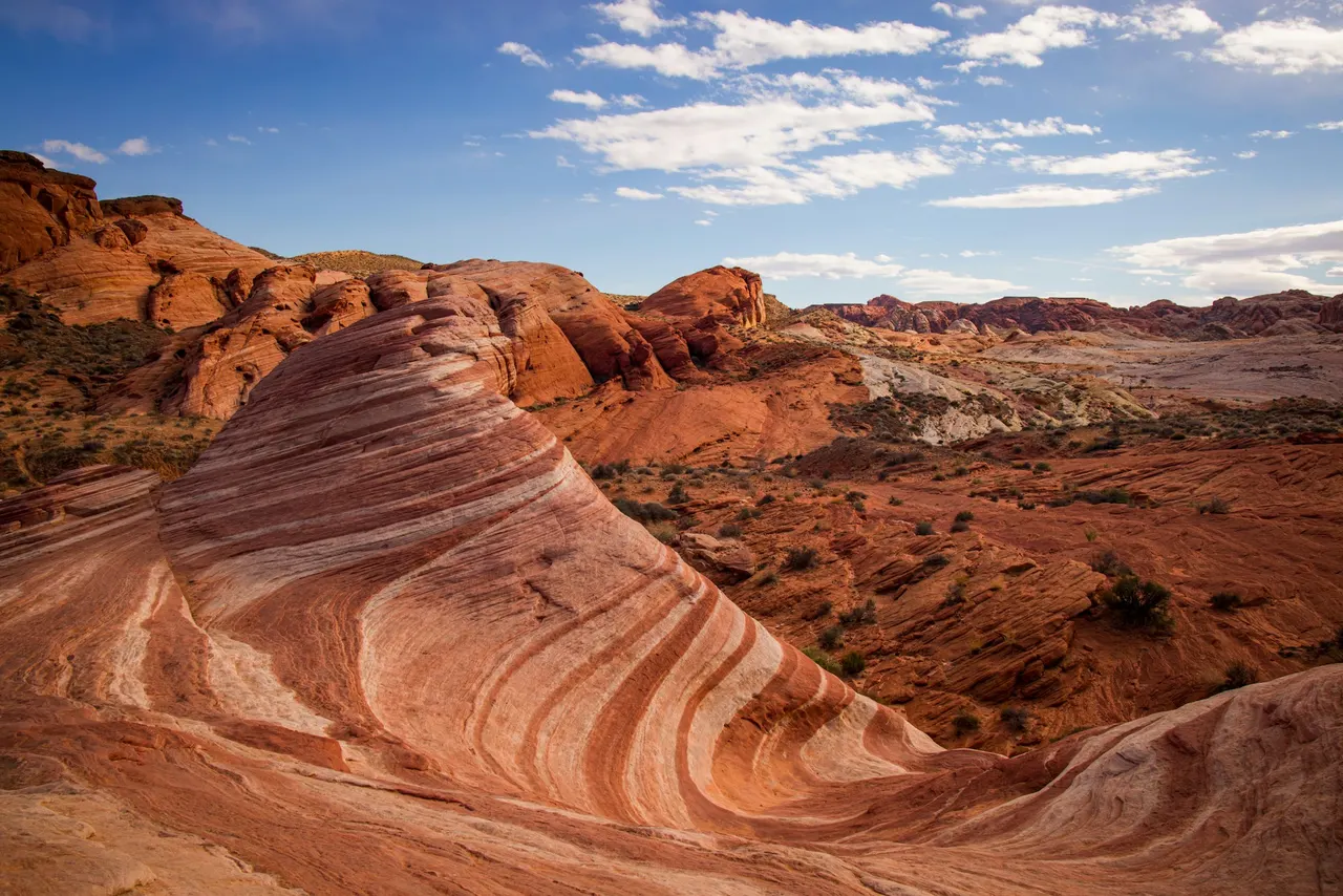 Gestreepte rode rotsen in Valley of Fire State Park